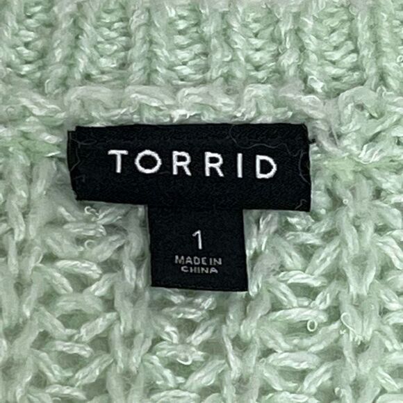 Torrid multi striped V-neck pullover oversized sweater size 1X - Picture 12 of 16